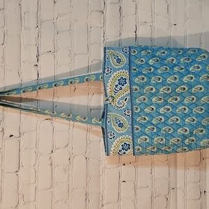 Retired Vera Bradley Bermuda Blue & Green Paisley Women's Tote Handbag